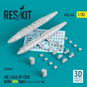   ResKit Models AN / ALQ-87 ECM pods late type (2 pcs) (F-4, F-111, AC-130) (3D Printed) - AN/ALQ-87 ECM zavarókonténerek – késői változat, 2 db