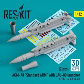   ResKit Models AGM-78 Standard ARM with LAU-80 launcher (2 pcs) (F-105,F-4,A-6,EA-6B) (3D Printed) - AGM-78 Standard ARM rakéta LAU-80 indítósínnel, 2 db