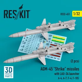  ResKit Models AGM-45 Shrike missiles with LAU-34 launcher (2 pcs) (A-4, A-7, F-4, F-105) (3D Printed) - AGM-45 Shrike – rakéták, 2 db
