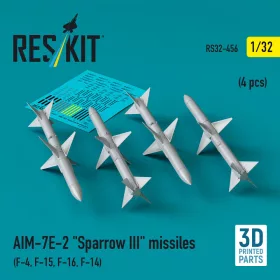   ResKit Models AIM-7E-2 Sparrow III missiles (4 pcs) (F-4, F-15, F-16, F-14) (3D Printed) - AIM-7E-2 Sparrow III – rakéták, 4 db