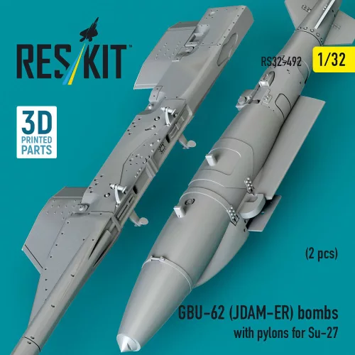 ResKit Models GBU-62 (JDAM-ER) bombs with pylons for Su-27 (2 pcs) (3D Printed) - bombák, 2 db