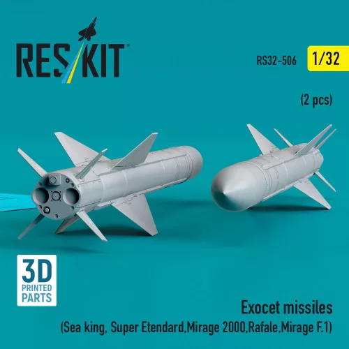 ResKit Models Exocet missiles (2 pcs) (Sea King, Super Etendard, Mirage 2000, Rafale, Mirage F.1) (3D Printed) - Exocet – rakéták, 2 db