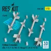 ResKit Models Python 3 missiles (4 pcs) (Kfir, F-15, F-16, MiG-21, Mirage F.1, JF-17, FC-1) (3D Printed) - Python 3 – rakéták, 4 db
