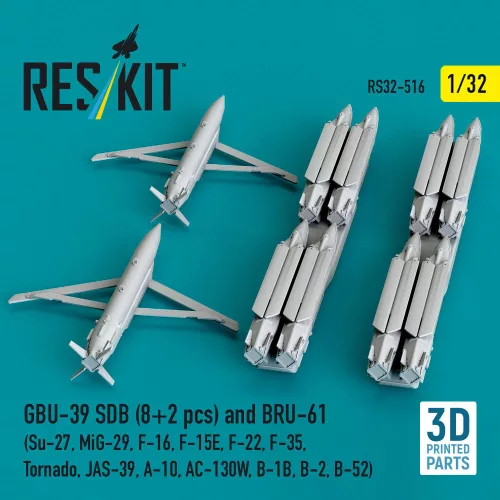 ResKit Models GBU-39 SDB bombák, 8 db + BRU-61 bombafelfüggesztők, 2 db