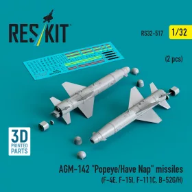   ResKit Models AGM-142 Popeye/Have Nap missiles (2 pcs) (F-4E, F-15I, F-111C, B-52G/H) (3D Printed) - AGM-142 Popeye/Have Nap – rakéták, 2 db