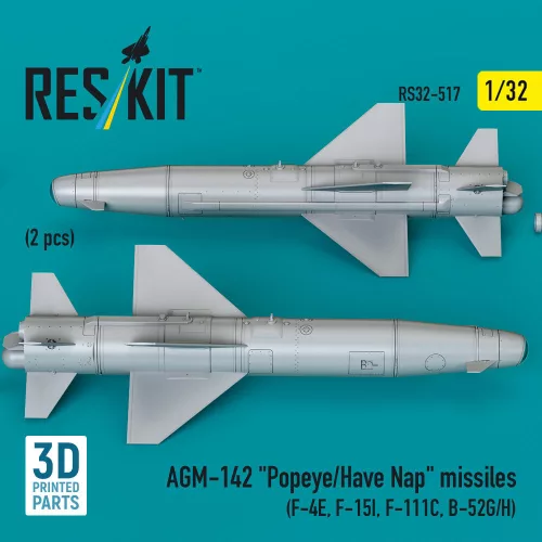ResKit Models AGM-142 Popeye/Have Nap missiles (2 pcs) (F-4E, F-15I, F-111C, B-52G/H) (3D Printed) - AGM-142 Popeye/Have Nap – rakéták, 2 db