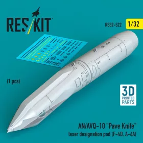   ResKit Models AN/AVQ-10 Pave Knife laser designation pod (1 pcs) (F-4D, A-6A) (3D Printed) - AN/AVQ-10 Pave Knife laser designation – konténer, 1 db