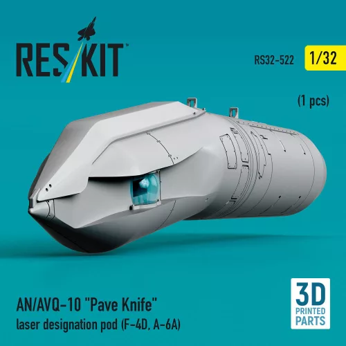 ResKit Models AN/AVQ-10 Pave Knife laser designation pod (1 pcs) (F-4D, A-6A) (3D Printed) - AN/AVQ-10 Pave Knife laser designation – konténer, 1 db
