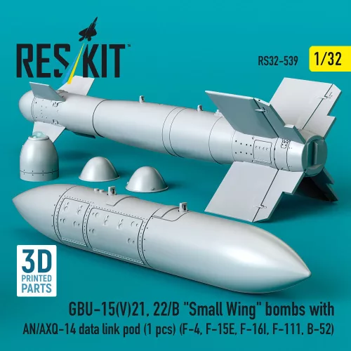 ResKit Models GBU-15(V)21, 22/B – kis szárnyas bombák, 2 db + AN/AXQ-14 adatkapcsolati konténer, 1 db