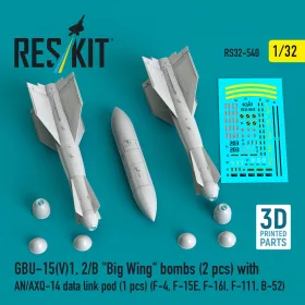   ResKit Models GBU-15(V)1, 2/B – nagy szárnyas bombák, 2 db + AN/AXQ-14 adatkapcsolati konténer, 1 db