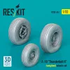 ResKit Models A-10 Thunderbolt II (weighted) wheels set (3D Printed) - A-10 Thunderbolt II – terhelt állapotú kerékkészlet