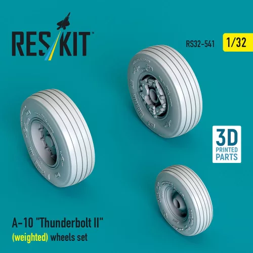 ResKit Models A-10 Thunderbolt II (weighted) wheels set (3D Printed) - A-10 Thunderbolt II – terhelt állapotú kerékkészlet