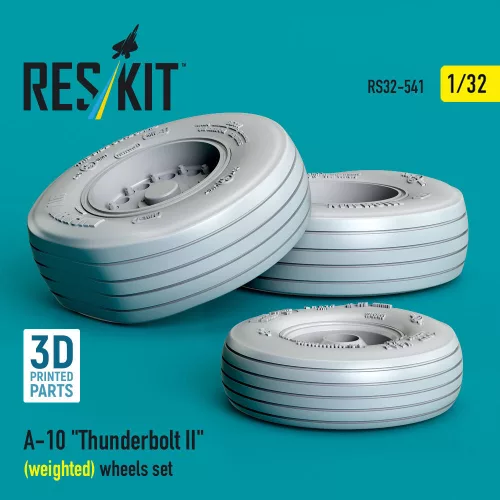 ResKit Models A-10 Thunderbolt II (weighted) wheels set (3D Printed) - A-10 Thunderbolt II – terhelt állapotú kerékkészlet