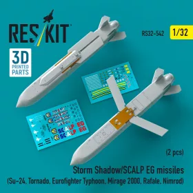   ResKit Models Storm Shadow/SCALP EG missiles (2 pcs) (Su-24, Tornado, Eurofighter Typhoon, Mirage 2000, Rafale, Nimrod) (3D Printed) - Storm Shadow/SCALP EG – rakéták, 2 db