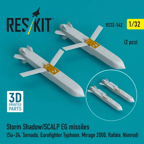 ResKit Models Storm Shadow/SCALP EG missiles (2 pcs) (Su-24, Tornado, Eurofighter Typhoon, Mirage 2000, Rafale, Nimrod) (3D Printed) - Storm Shadow/SCALP EG – rakéták, 2 db