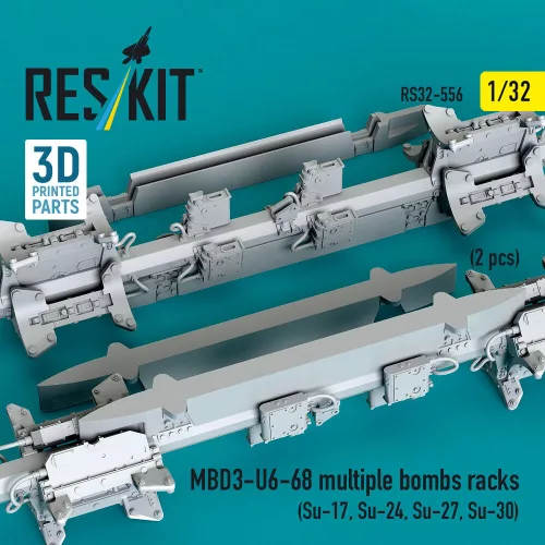 ResKit Models MBD3-U6-68 multiple bombs racks (2 pcs) (3D Printed) - MBD3-U6-68 – többes bombafelfüggesztő keretek, 2 db