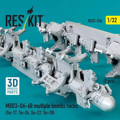 ResKit Models MBD3-U6-68 multiple bombs racks (2 pcs) (3D Printed) - MBD3-U6-68 – többes bombafelfüggesztő keretek, 2 db