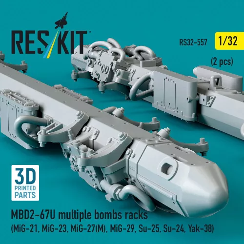 ResKit Models MBD2-67U multiple bombs racks (2 pcs) (3D Printed) - MBD2-67U – többes bombafelfüggesztő keretek, 2 db