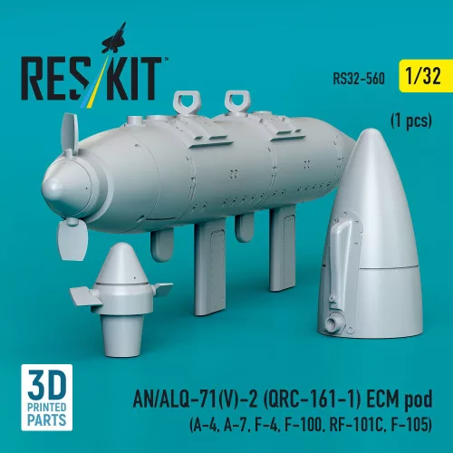 ResKit Models AN/ALQ-71(V)-2 (QRC-161-1) ECM pod (1pcs) (A-4, A-7, F-4, F-100, RF-101C, F-105) (3D Printed) - AN/ALQ-71(V)-2 (QRC-161-1) ECM – konténer, 1 db