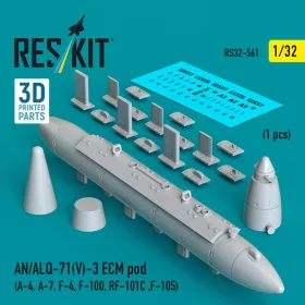   ResKit Models AN/ALQ-71(V)-3 ECM pod (A-4, A-7, F-4, F-100, RF-101C, F-105) (1pcs) (3D Printed) - AN/ALQ-71(V)-3 ECM – konténer, 1 db
