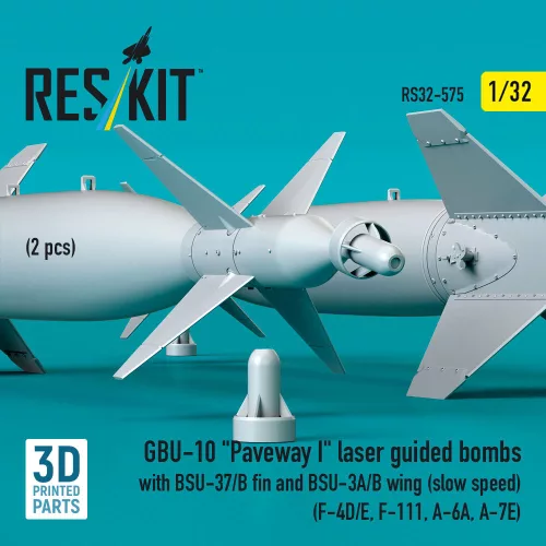 ResKit Models GBU-10 Paveway I – BSU-37/B + BSU-3A/B vezérsíkkal, kis sebességű változat, 2 db