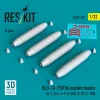 ResKit Models BLU-1A (750 lb) napalm bombs (4 pcs) (A-1, A-4, A-7, A-26K, B-57, F-100) (3D Printed) - BLU-1A (750 lb) napalm – bombák, 750 fontos, 4 db