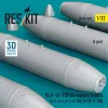 ResKit Models BLU-1A (750 lb) napalm bombs (4 pcs) (A-1, A-4, A-7, A-26K, B-57, F-100) (3D Printed) - BLU-1A (750 lb) napalm – bombák, 750 fontos, 4 db