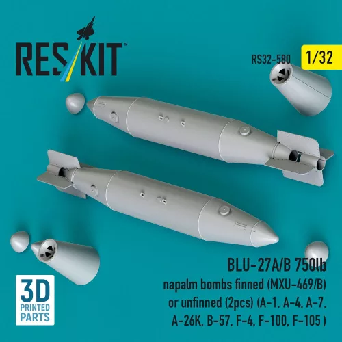 ResKit Models BLU-27A/B 750lb napalm – bombák, 2 db