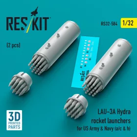   ResKit Models LAU-3A Hydra rocket launchers for US Army & Navy (a/c & h) (2 pcs) (3D Printed) - rakétaindítók, 2 db
