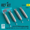ResKit Models BLU-1B (750 lb) napalm bombs finned MXU-393/B (4 pcs) (A-1, A-4, A-7, A-26K, B-57, F-100) (3D Printed) - BLU-1B (750 lb) napalm – bombák, 750 fontos, 4 db