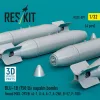 ResKit Models BLU-1B (750 lb) napalm bombs finned MXU-393/B (4 pcs) (A-1, A-4, A-7, A-26K, B-57, F-100) (3D Printed) - BLU-1B (750 lb) napalm – bombák, 750 fontos, 4 db