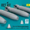 ResKit Models BLU-1B (750 lb) napalm bombs finned MXU-469/B (4 pcs) (A-1, A-4, A-7, A-26K, B-57, F-100) (3D Printed) - BLU-1B (750 lb) napalm – bombák, 750 fontos, 4 db