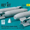 ResKit Models BLU-1B (750 lb) napalm bombs finned MXU-469/B (4 pcs) (A-1, A-4, A-7, A-26K, B-57, F-100) (3D Printed) - BLU-1B (750 lb) napalm – bombák, 750 fontos, 4 db