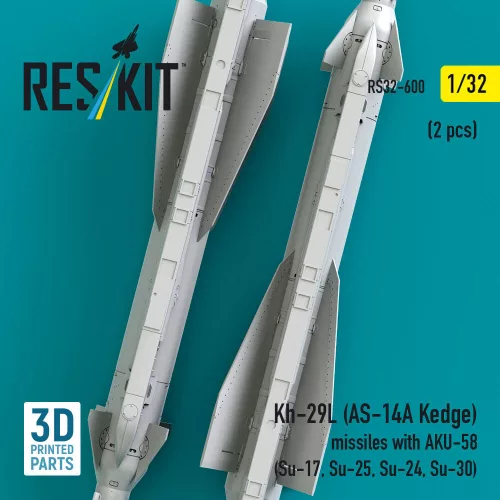ResKit Models Kh-29L (AS-14A Kedge) missiles with AKU-58 (2 pcs) (Su-17, Su-25, Su-24, Su-30) (3D Printed) - Kh-29L (AS-14A Kedge) – rakéták, 2 db