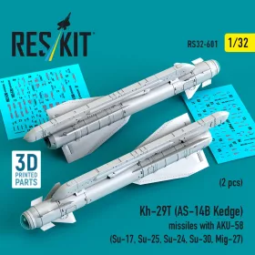   ResKit Models Kh-29T (AS-14B Kedge) missiles with AKU-58 (2 pcs) (Su-17, Su-25, Su-24, Su-30, Mig-27) (3D Printed) - Kh-29T (AS-14B Kedge) – rakéták, 2 db