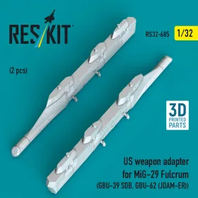   ResKit Models MiG-29 Fulcrum – amerikai fegyveradapter GBU-39 SDB és GBU-62 (JDAM-ER) fegyverekhez, 2 db