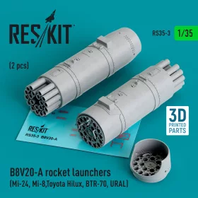   ResKit Models B8V20-A rocket launchers (2 pcs) (Mi-24, Mi-8,Toyota Hilux, BTR-70, URAL) (3D Printed) - rakétaindítók, 2 db
