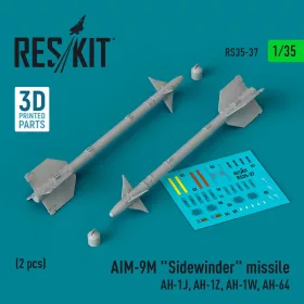   ResKit Models AIM-9M Sidewinder missile (AH-1J, AH-1Z, AH-1W, AH-64) (2 pcs) (3D Printed) - rakéta, 2 db