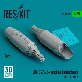   ResKit Models UB-32A-24 rocket launchers (2 pcs) (Mi-24, Mi-8) (3D Printed) - rakétaindítók, 2 db