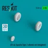 ResKit Models AH-64 Apache type 2 wheels set (weighted) (3D Printed) - AH-64 Apache 2. típus – terhelt állapotú kerékkészlet, 2. típus