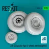 ResKit Models AH-64 Apache type 2 wheels set (weighted) (3D Printed) - AH-64 Apache 2. típus – terhelt állapotú kerékkészlet, 2. típus