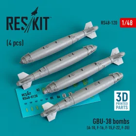   ResKit Models GBU-38 bombs (4 pcs) (A-10, F-16, F-15,F-22, F-35) (3D Printed) - GBU-38 – bombák, 4 db