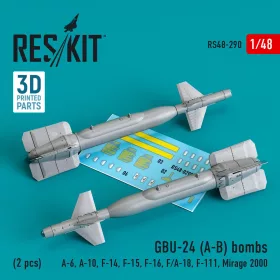   ResKit Models GBU-24 (A-B) bombs (2 pcs) (A-6, A-10, F-14, F-15, F-16, F/A-18, F-111, Mirage 2000) (3D Printed) - GBU-24 (A-B) – bombák, 2 db