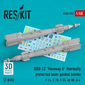   ResKit Models GBU-12 Paveway II – hővédett, lézerirányítású bombák, 2 db