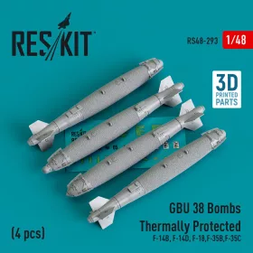   ResKit Models GBU-38 bombs thermally protected (4 pcs) (F-14B, F-14D, F-18,F-35B,F-35C) (3D Printed) - GBU-38 – bombák, 4 db