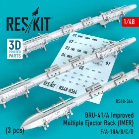   ResKit Models BRU-41/A Improved Multiple Ejector Rack (IMER) (3 pcs) (F/A-18A/B/C/D) - BRU-41/A Improved – többszörös bombafelfüggesztő keret, 3 db