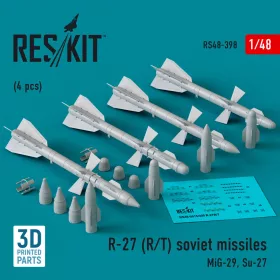  ResKit Models R-27 (R/T) missiles (4 pcs) (MiG-29, Su-27) (3D Printed) - R-27 (R/T) – rakéták, 4 db