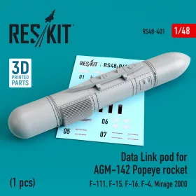   ResKit Models Data Link pod for AGM-142 Popeye rocket (F-15, F-16, F-4, Mirage 2000, F-111) - AGM-142 Popeye – adatkapcsolati konténer