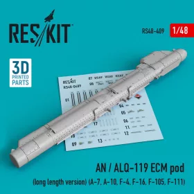   ResKit Models AN / ALQ-119 ECM pod (long length version) (A-7, A-10, F-4, F-16, F-105, F-111) (3D Printed) - AN / ALQ-119 ECM – konténer