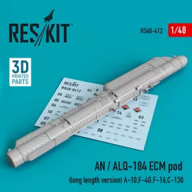   ResKit Models AN / ALQ-184 ECM pod (long length version) (A-10,F-4G,F-16,C-130) (3D Printed) - AN / ALQ-184 ECM – konténer
